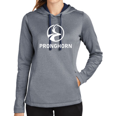Sport-Tek ® Ladies PosiCharge ® Sport-Wick ® Heather Fleece Hooded Pullover Thumbnail